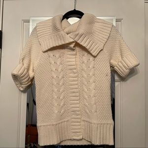 Folded-Cuff, Button Up Sweater by Express